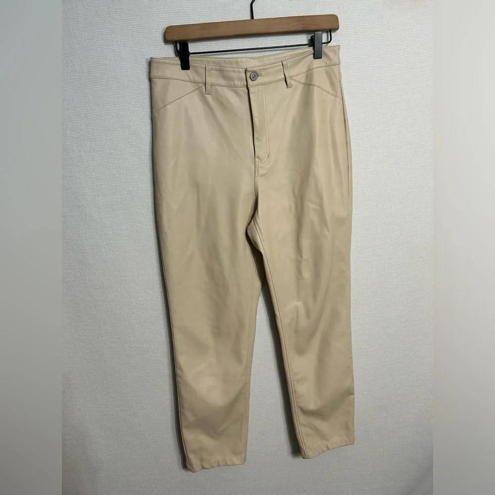Free people cream pleather pants